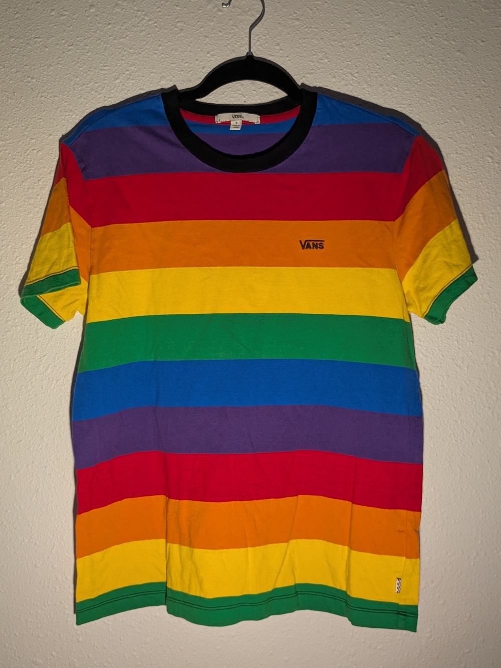 Vans Men’s Rainbow Stripe Tee - Black Collar